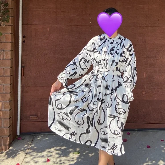 Claire Heinui Cleo Dress in Bunny Print